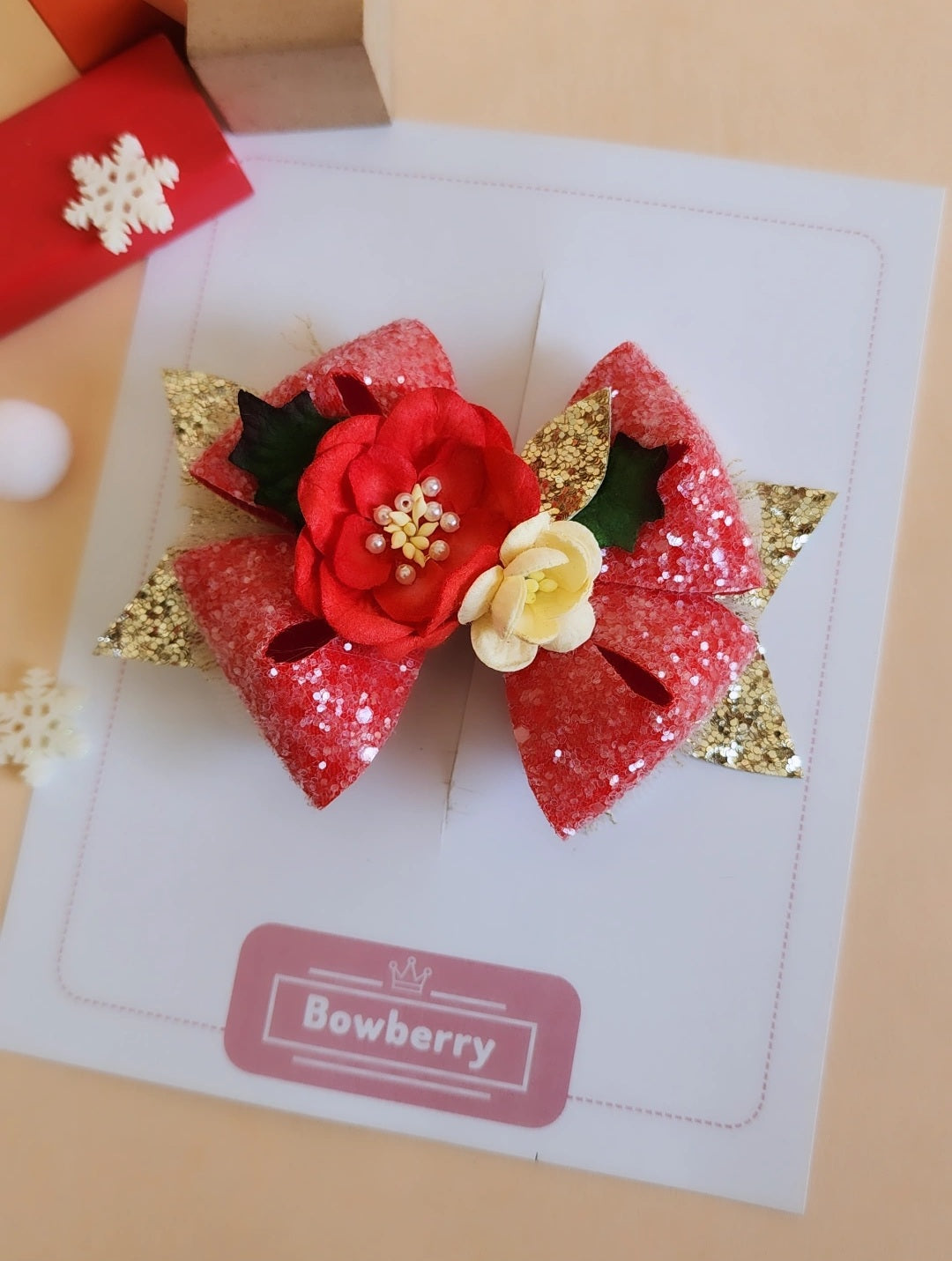 Beauty in Red Bow Clip