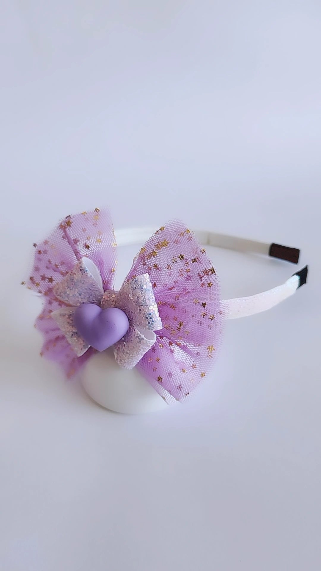 Lilac love bow with Detachable hairband